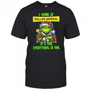 Grinch I Work At Dollar General Logo T-Shirt
